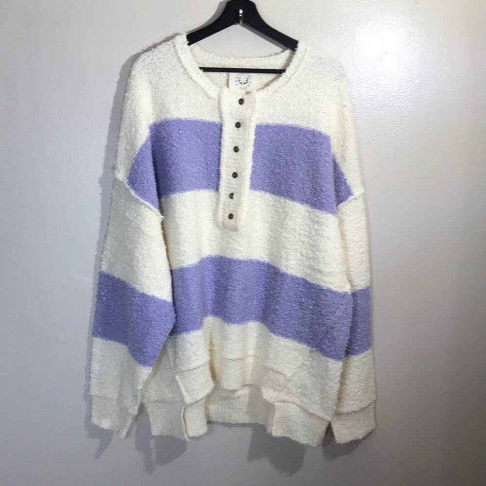 Fantastic Fawn Women's Large Oversized Cozy Striped Sweater NEW‎